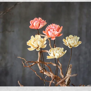 

Two Pieces Peony Handmade Natural Plant Combination With Long Rod Original Handmade Home Furnishing Decorative Art Flower