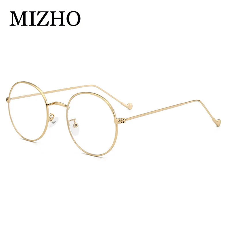 MIZHO, новые дизайнерские женские очки, оптическая оправа, металлические круглые очки, оправа для мужчин, прозрачные линзы, очки, черные, серебристые, золотые, очки для глаз
