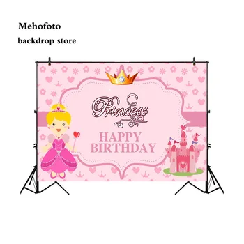 

Mehofoto Newborn Birthday Party Backdrops Pink Princess Photo Booth Backgrounds for Photography Children Background Custom