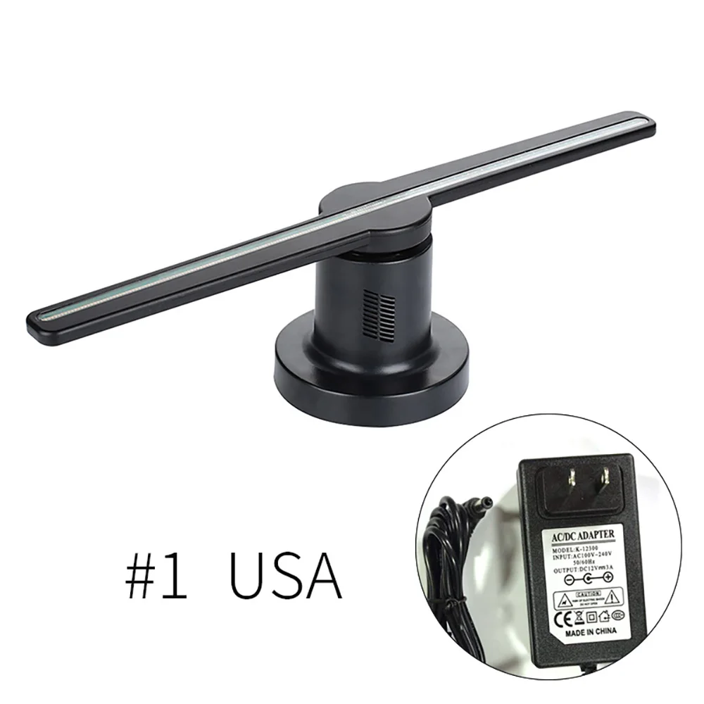 3D Hologram Projector Fan Holographic Party Decoration 3D Hologram Advertising Fan with 16G TF LED Funny 42cm RGB1615 Lamp Beads