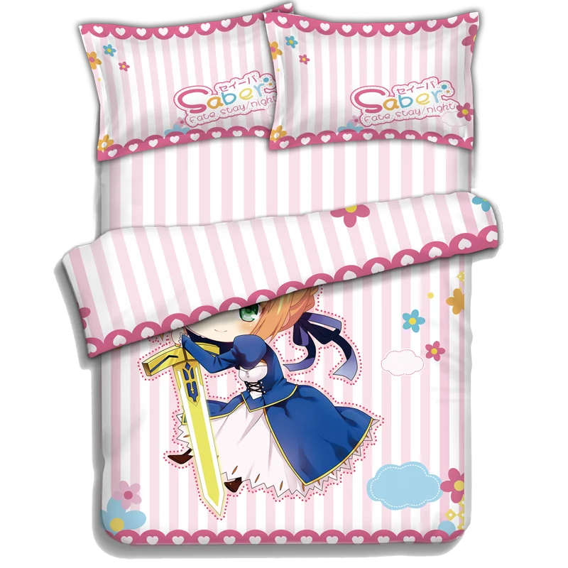 Japanese Anime fate stay night saber Bed sheets Bedding Sheet Bedding