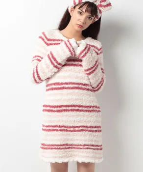 

Japanese style cozy soft yarn knitted women sleepwear night gown winter X'mas gift