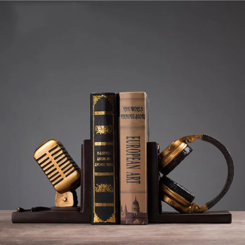 

Northern Europe Retro- Style Decoration Crafts Bookends Resin Mike Bookends Book Shelf Living Room Office Decor