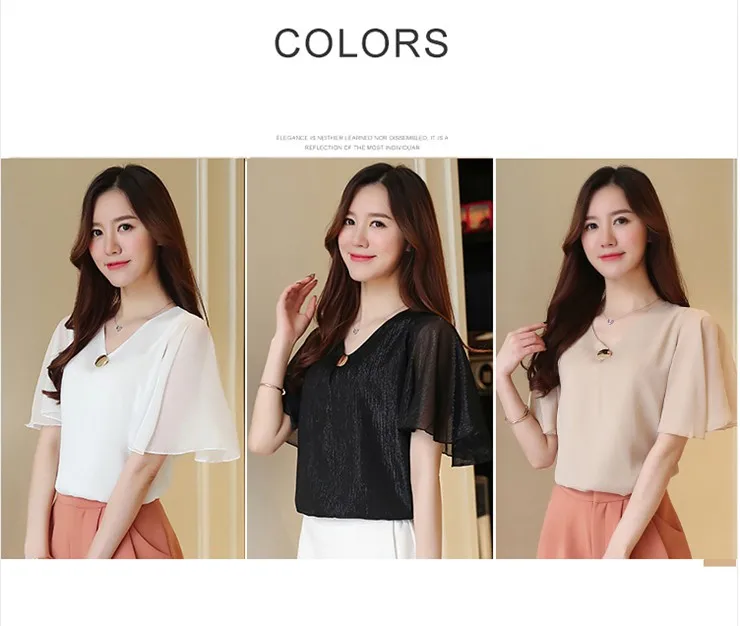 New Womens Tops And Blouses Summer 2018 Fashion Chiffon Blouse Women Shirts Plus Size Butterfly Sleeve Blusas Femininas Verano (1)