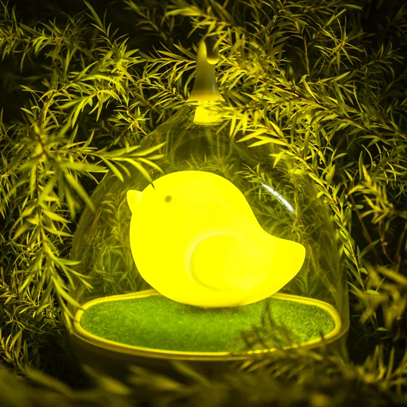 Ночной светильник «странная Птица», креативный ночной Светильник для птичьей клетки, светодиодный Настольный светильник с сенсорным затемнением и зарядкой