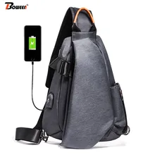 Нейлоновый usb-кабель для зарядки, Мужская нагрудная сумка на одно плечо, модная сумка через плечо большой вместимости, Повседневное сумка-мессенджер из полиэстера для мужчин высокого качества