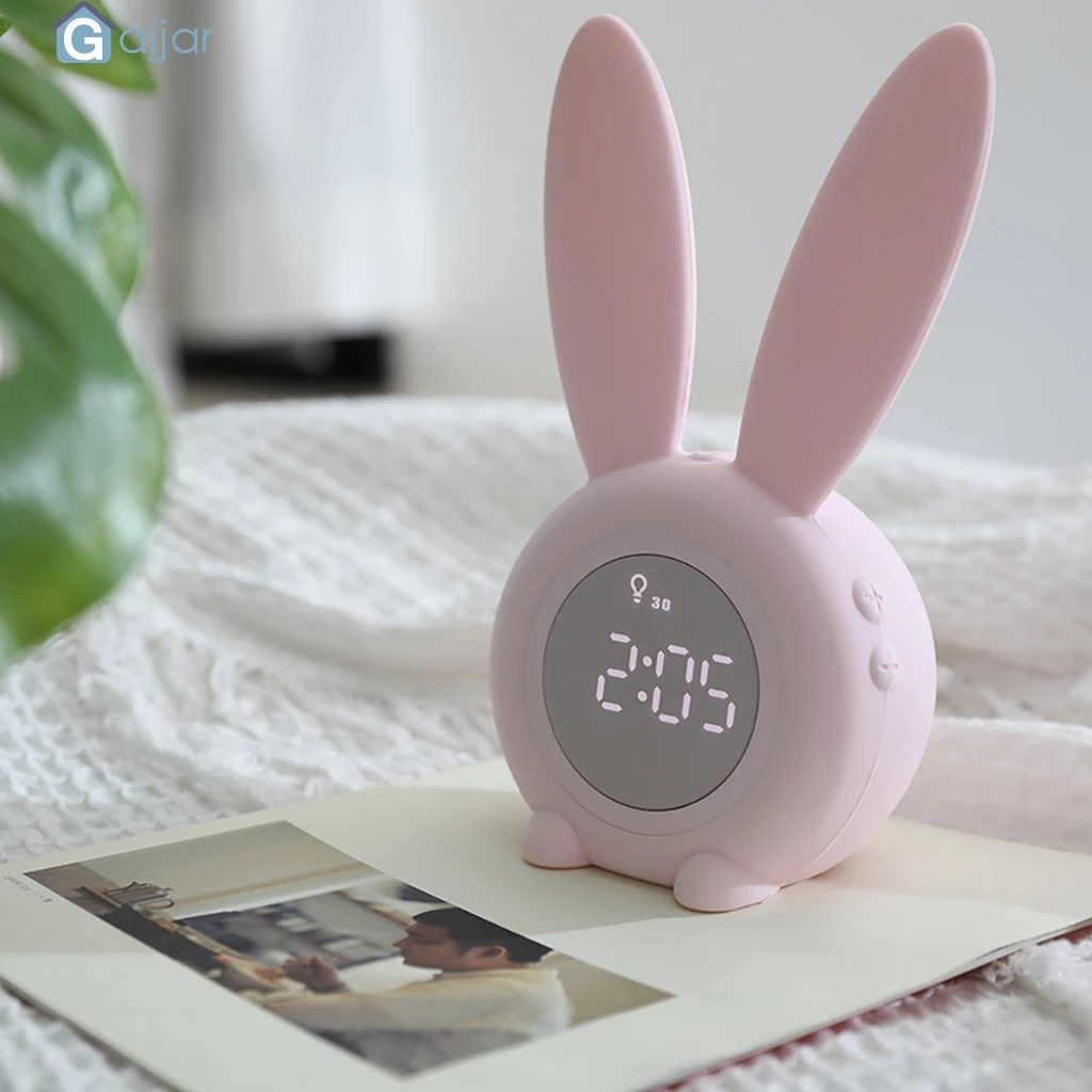 

Cute Rabbit Alarm Clock Creative Led Digital Snooze Cartoon Electronic Clock Container Cooler 19MAY30