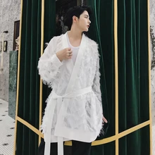 Винтажное модное пальто-кардиган для мужчин и женщин, Модный повседневный свободный Тренч Harajuku, уличная мужская куртка-Тренч на осень