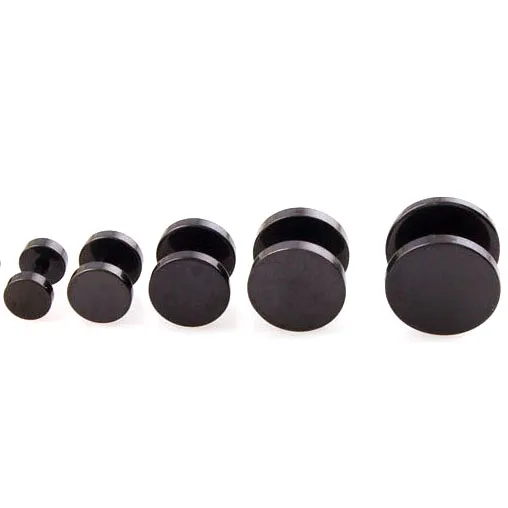 

Men's Titanium Steel Medical Earrings Ear Bone Nail Korean Punk Black Circular Dumbbell Stud Korean Earrings