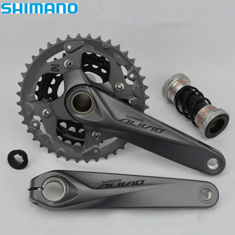 Shimano Alivio M4050 M4000 3x9 السرعة كرنك Crankset FC-M4050 مع BB 27 s HollowTech دراجة أجزاء 40-30-22T