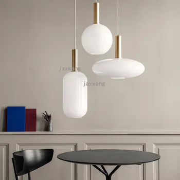 

Nordic LED Pendant Lights Glass Living Room Study Bedroom Pebndant Lamp Bar Lustre Suspension Dining Room Reading Hanging Lamp