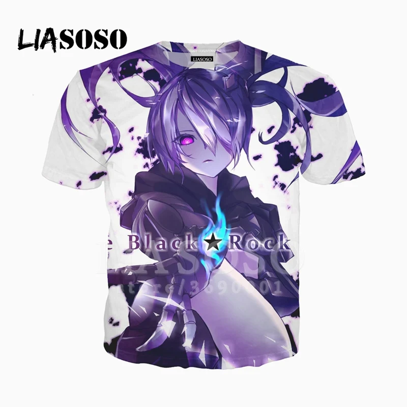 

LIASOSO 3D Print Unisex Anime BLACK ROCK SHOOTER Kuroi Mato Takanashi Yomi Tshirt Summer T-shirt Casual Leisure Streetwear X2510