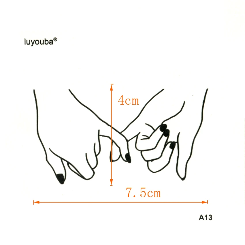 Удерживающие руки в любви водонепроницаемые Временные татуировки мужские хны татуировки наклейки искусственные татуировки временные тату наклейки Гарри стили