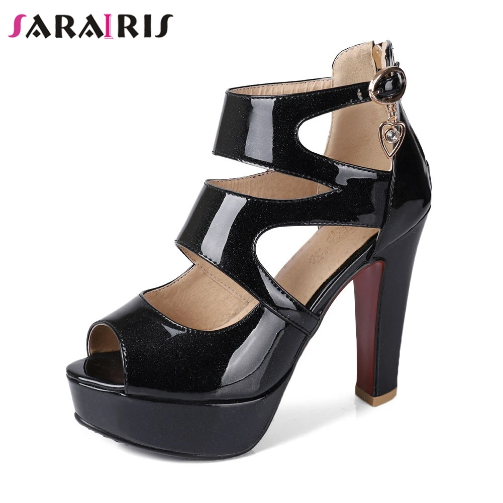 

SARAIRIS Brand New Plus Size 32-50 Ladies High Heels Platform Rome Shoes Woman Casual Party Office Summer Sandals 2019