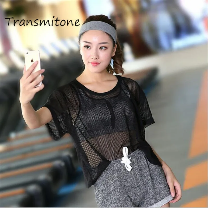 

Women Sexy Top Harajuku Mesh Net See Through T Shirt Hollow Transparent Undershirt Mesh Base Top Camisas Femininas Clubwear