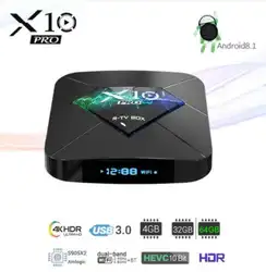 5 шт./лот X10 PRO Android 8,1 Smart tv BOX 4 Гб 64 Гб Amlogic S905X2 четырехъядерный