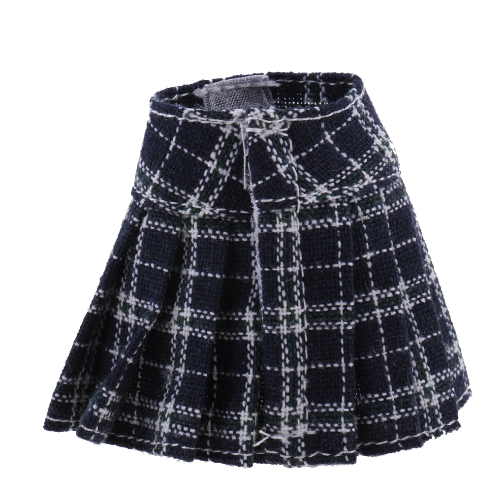 Classic Pleated Skirt Dress for 12inch Blythe Doll Party Casual Outfit red/green/black/pink