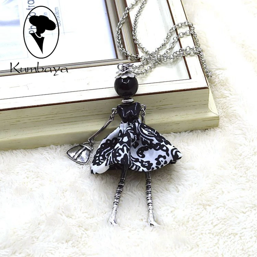 Buy 2 pieces/lot Hot Sale New Autumn Charms Doll Necklace Long Cute Women