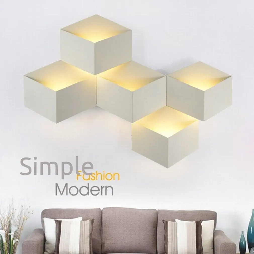 

High Quality LED Night Light Wall Lamp Creative Square Shape Wall Night Lights Home Office Decoration Gifts Drop Shipping Sale