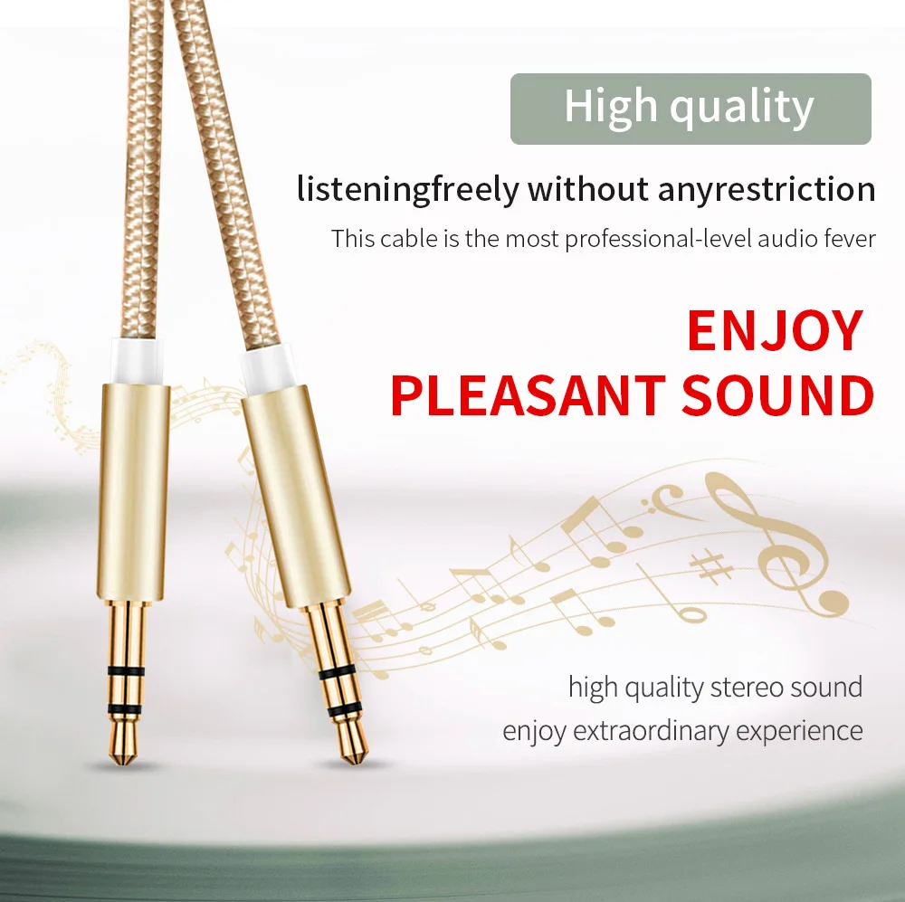 3.5mm Jack Audio Cable 3.5 Male to Male Cable Audio Straight AUX Cable for Car Headphone MP34 Aux Cord For Samsung Galaxy S8-5
