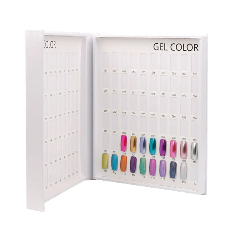 

New 120 Color Nail Polish Color Card Showing Shelf Manicure Display Box Board Nail Polish Show Book