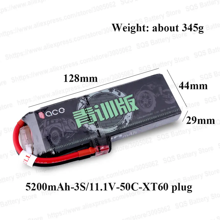 Xt60 para Rtr Embala Gens Mah 11.1 v Lipo Bateria 50c 3 s Conector Deans Plug 1 - 10 8 Escala Heli Quad Carro rc 2 Ace 5200 4 V Lipo Bateria 50C 3 S Conector