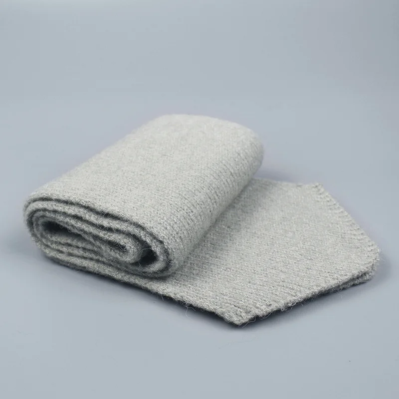 Scarf-Light Gray Теплые шапки из натурального меха енота, шарф для женщин, вязаная шапка с косичкой, женские шапки с помпоном, головные уборы, зимние шапки Skullies для девушек - Цвет: Scarf-Light Gray