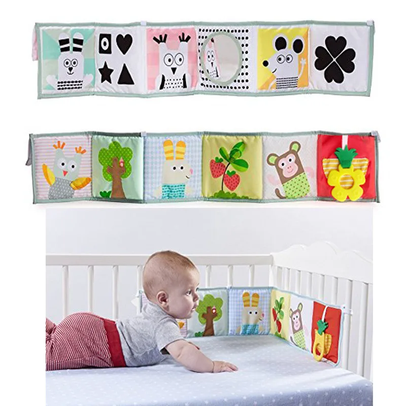 Детские игрушки на кроватку бампер Детские книга из ткани для детей Погремушки Знания Вокруг мультитач красочные кровати бампер для детей