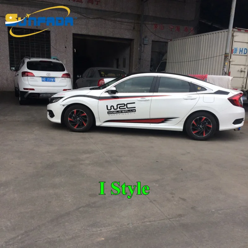 SUNFADA новейшие спортивные Стильные наклейки на автомобиль для HONDA CIVIC 8th 9th 10th Gen седан хэтчбек 2008- автостайлинг - Название цвета: I Style