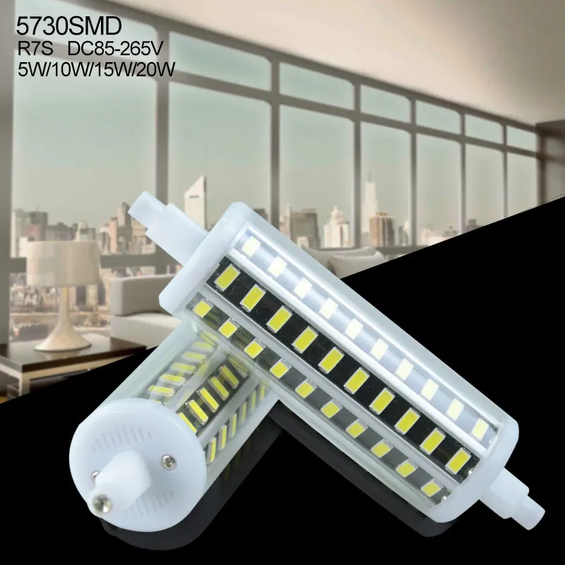 SMD5730 Lamparas R7S Led ночник 5 Вт 10 15 20 Светодиодная лампа 78 мм 118 135 190 AC 85 265 в для комнаты|led