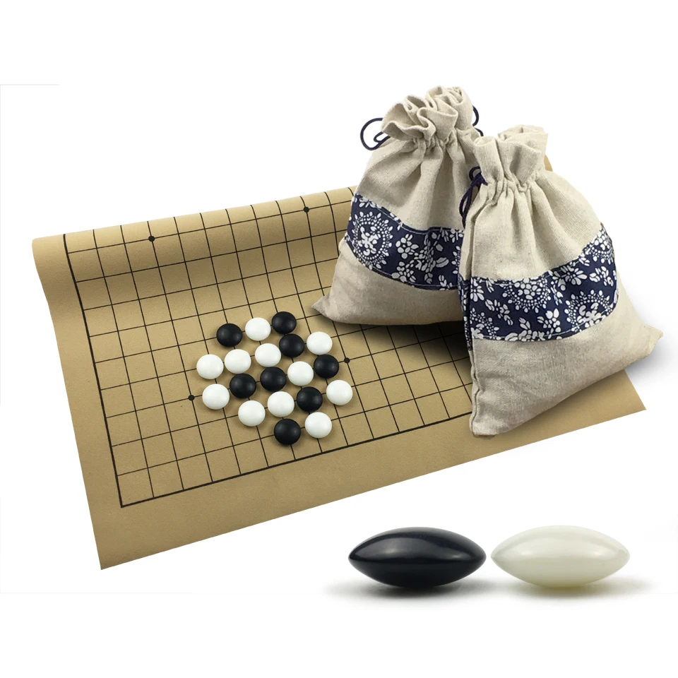 

Go Game Plastic Single or Double Side Chess Pieces Wei Qi Chess Set 361 Pieces For 19 Road PU Leather board Chinese Old Game G83