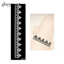 1 шт., индийская хна, тату, трафаретная полоска, декоративный узор, дизайн для женщин, здоровье, руки, ноги, боди-арт, краска, тату, трафарет, поддельные S618