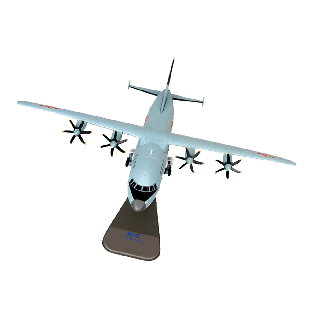 1:100 Scale Airplanes Airforce Shaanxi Y-9 Aircraft Diecast Models 350x190x350mm