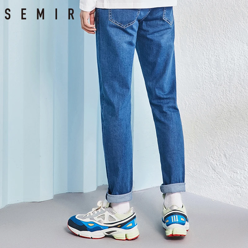 SEMIR jeans men straight pants men's classic jeans male denim jeans Designer Trousers Casual chic fashion pants Elasticity blue