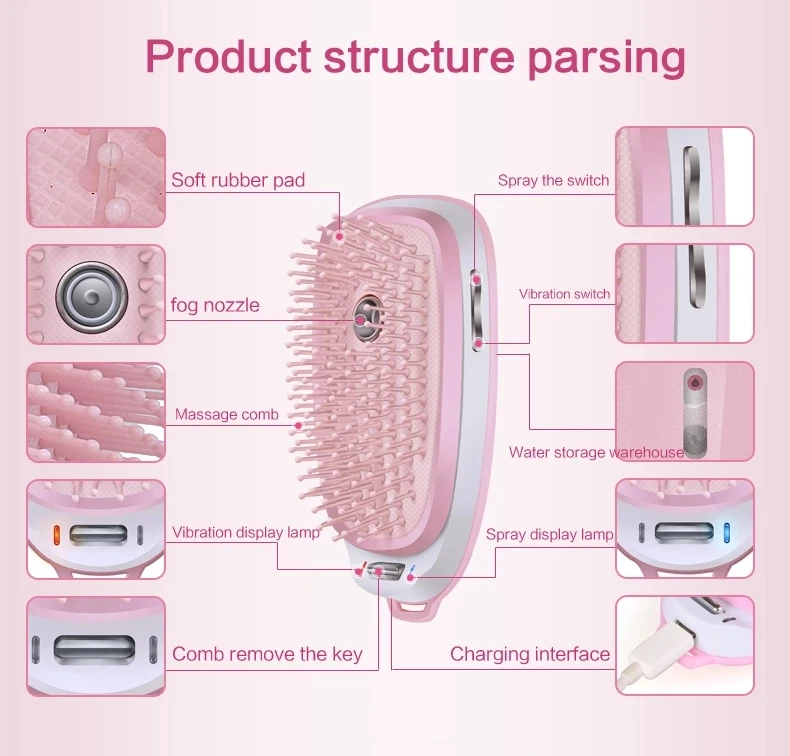 Nano speiten escova de cabelo ionic negatieve