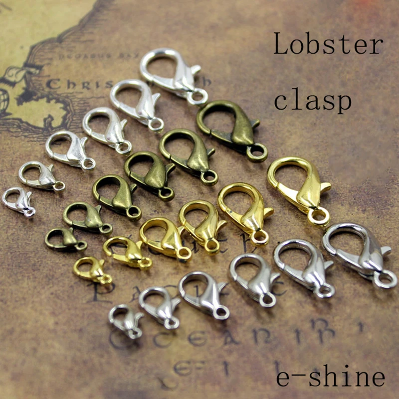 Free Shipping 10mm(0.3937 inch) 50pcs/lot Alloy Lobster clasp Hooks for necklace&ampbracelet chain DIY jewelry findings EV-456CC | Украшения