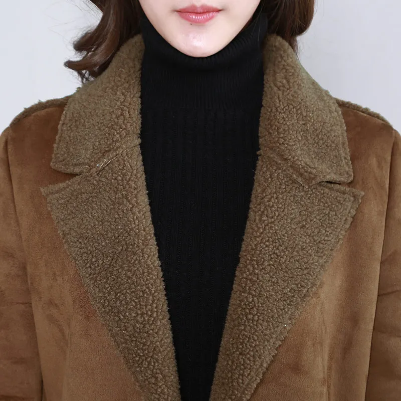 2017 Women Suede Leather Coats Winter Autumn Long Jacket Faux Sheepskin Outerwear Female Overcoat Trench coats Windbreaker Y1426 2017 Women Suede Leather Coats Winter Autumn Long Jacket Faux Sheepskin Outerwear Female Overcoat Trench coats Windbreaker Y1426