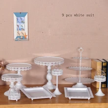 9 шт золотые вечерние подставки для торта, набор для украшения кексов, инструменты для приготовления торта, набор посуды, вечерние столовые приборы