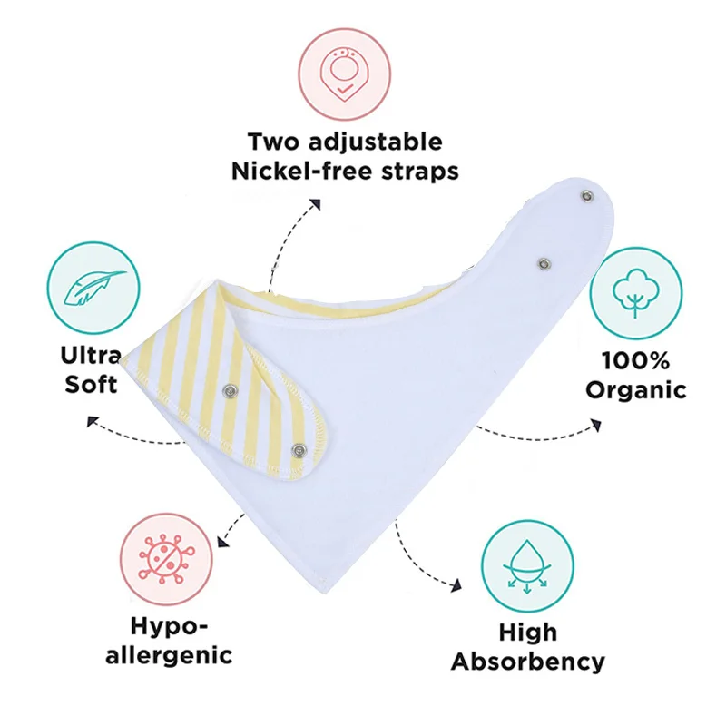 Подарочный набор унисекс из 8 предметов, детская бандана, Слюнявчики для слюнявчиков и прорезывания зубов, органический хлопок, мягкие и впитывающие гипоаллергенные Слюнявчики