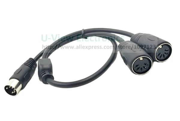 DIN 5Pin Male to Dual Female Audio MIDI Extension Connector Cable About 50CM/Free Shipping/1PC | Электроника