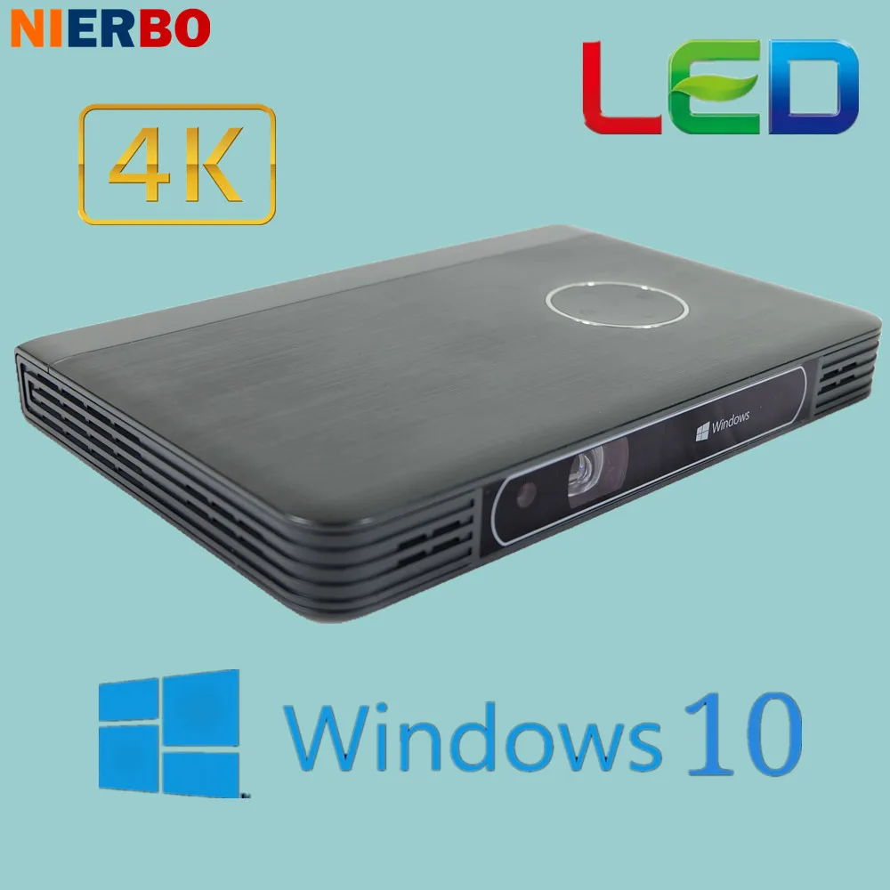 Windows 10 4K Projector Mini Full HD Video Projectors LED 2G 32G