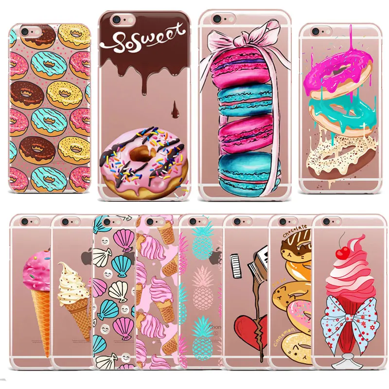 

Food Donut Ice Cream chocolate phone Case for huawe P20 Lite P10 P9 P8 Lite 2017 mate 10 lite honor 10 Soft TPU Silicone cover