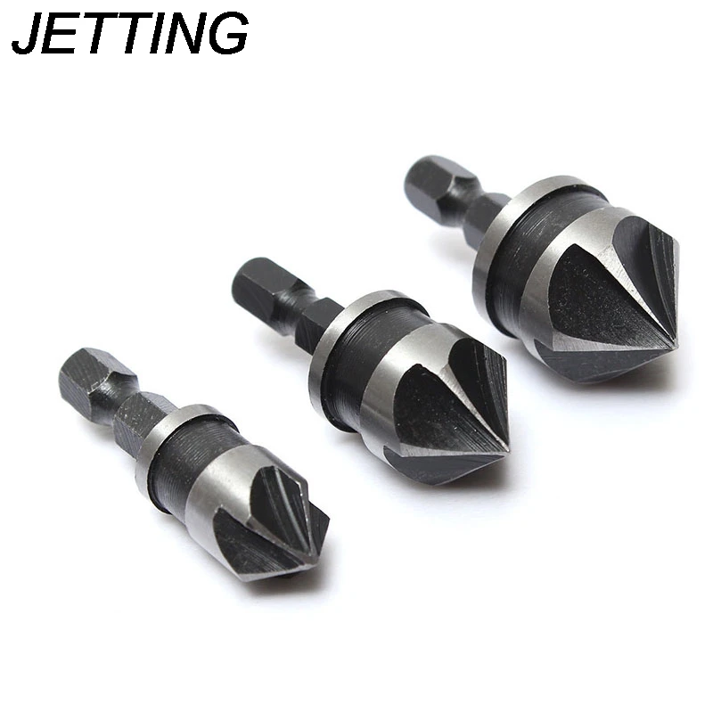 Countersink Bore Set 12mm 16mm 19mm 1/4" Hex Shank Wood Plastic Chamfer Bit Drill Bit Tools Wholesale 3Pcs Hot Sale