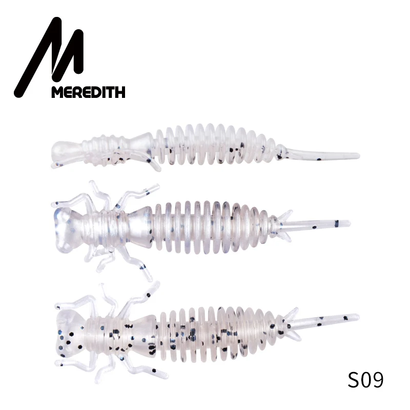 MEREDITH 85 мм, 4 шт., мягкие приманки для рыбалки, искусственные рыболовные червь, личинка, силиконовые приманки для ловли щуки, гольян, пластиковые приманки - Цвет: S09