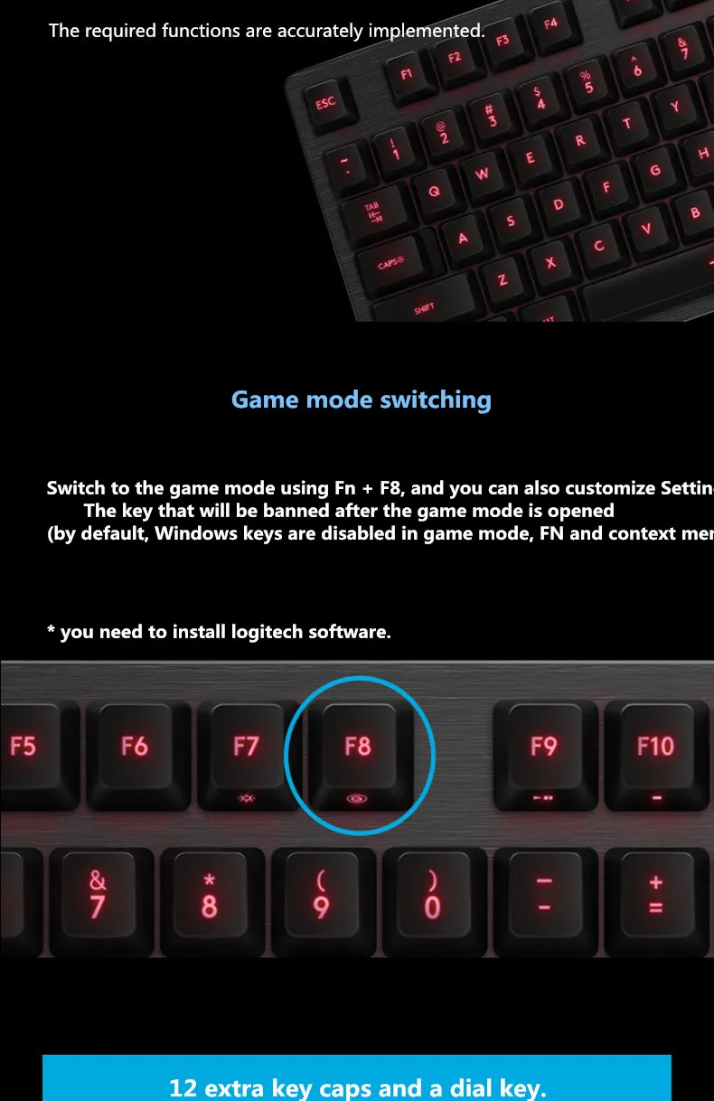 Механическая клавиатура для игровой клавиатуры logitech G413 CARBON-чистая производительность