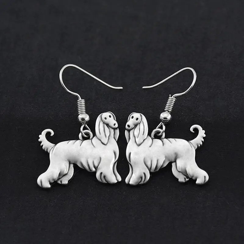 Винтажные серьги подвески Boho Afghan Hound Brincos богемные большие с собачкой для женщин и