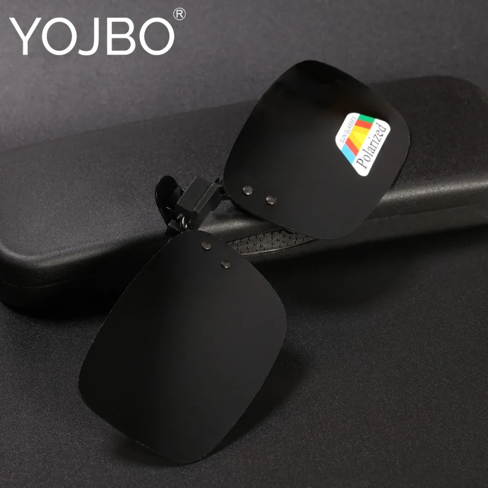 

YOJBO Polarized Clip On Sunglasses Brand Designer Night Vision Sun Glasses for Men Women Yellow Driving Anti Glares UV400 Lenses