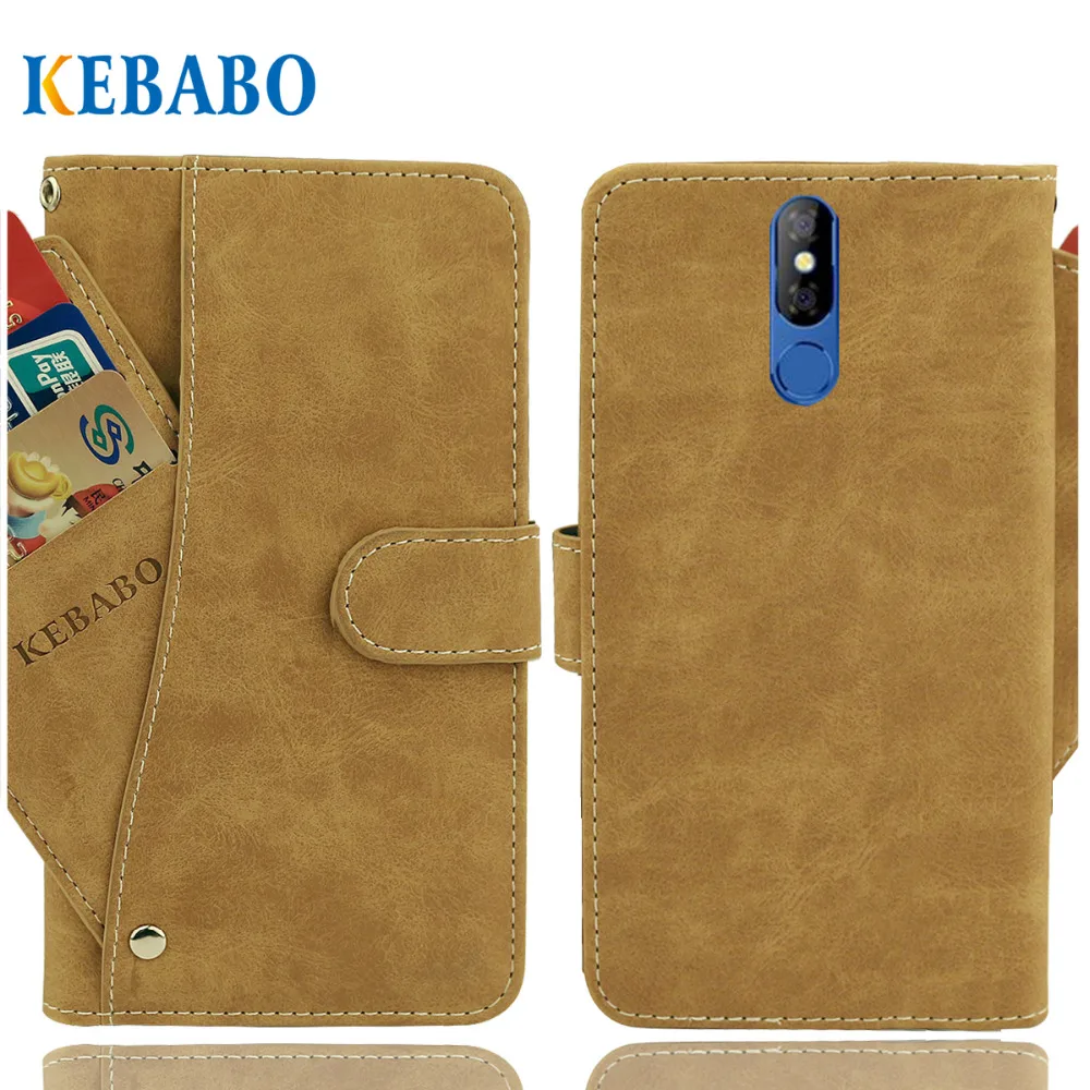 

Vintage Leather Wallet Leagoo Power 5 Case 6" Luxury 3 Front Card Slots Cover Magnet Stand Phone Protective Bags
