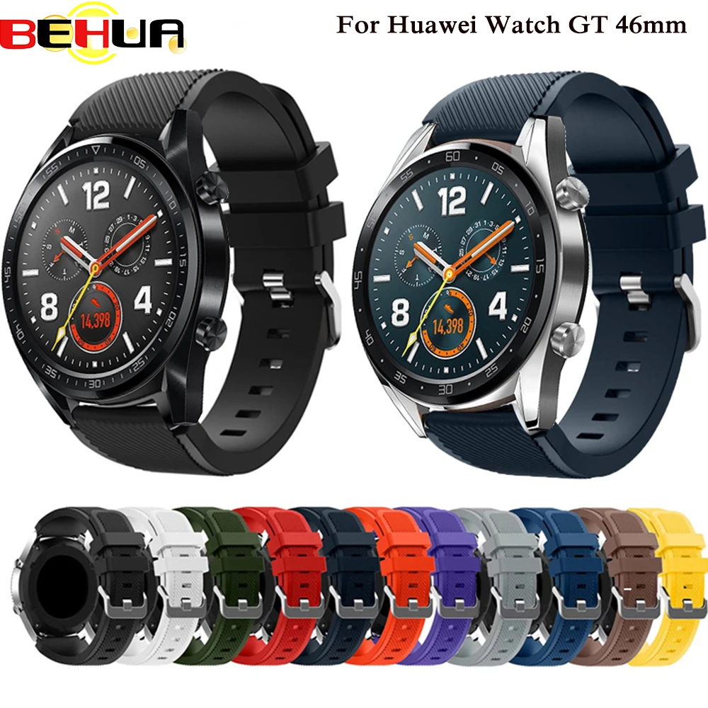 Резиновый ремешок для часов Huawei силиконовый Honor Watch 22 мм сменный спортивный