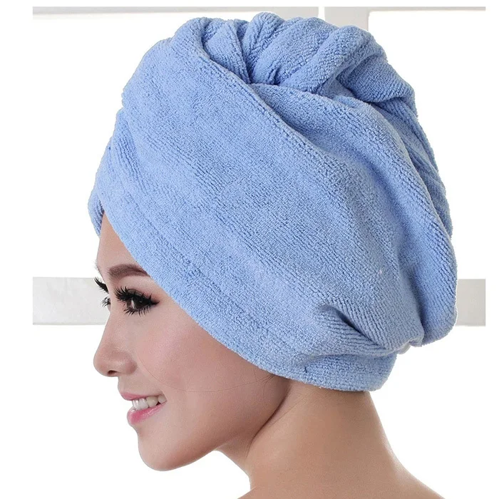 

2018 High Quality Microfiber Bath Towel Hair Dry Quick Drying Lady Bath towel soft shower cap hat for lady man